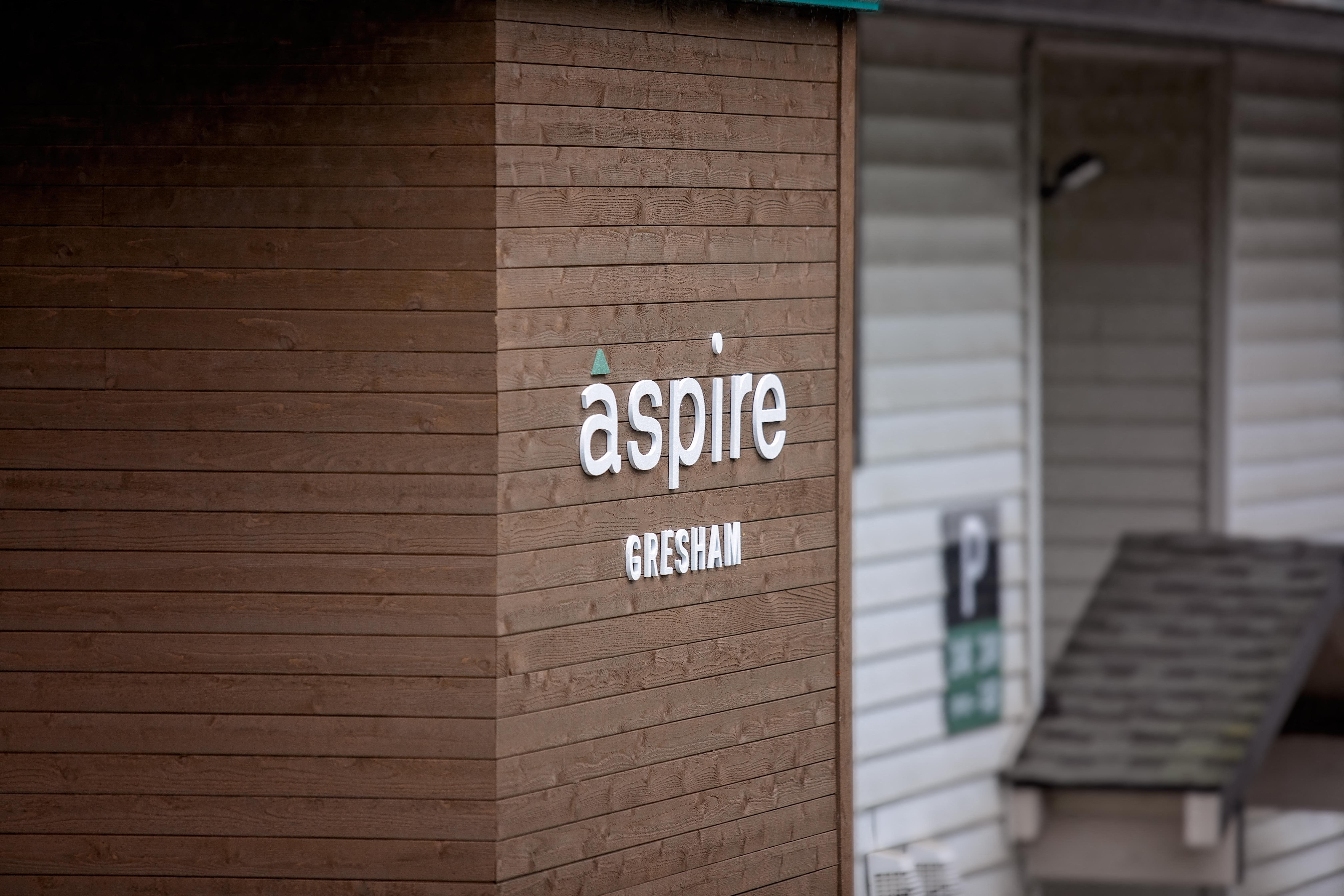 Aspire Gresham Apartments Outdoor Sign on Building